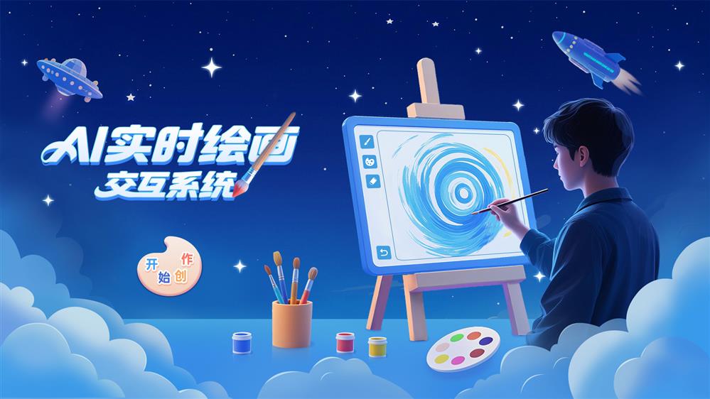 展厅绘画交互系统 AI实时绘画互动系统 智能绘画互动装置